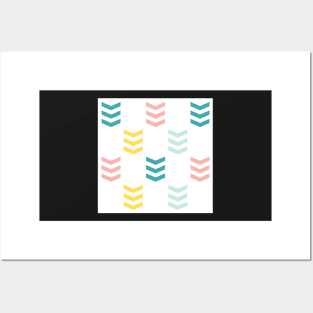 Primary Color Chevron Pattern Posters and Art